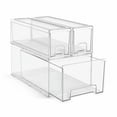 thumbnail image 2 of Sorbus Clear Stackable Storage Drawers – 1 Large & 2 Small Plastic Organizer Bins with Handles for Home, Kitchen, Bathroom, Closet & Office, 2 of 8