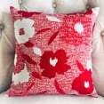 thumbnail image 2 of Plutus 24" x 24" Hibiscus Luxury Throw Pillow in Red and Beige, 2 of 3