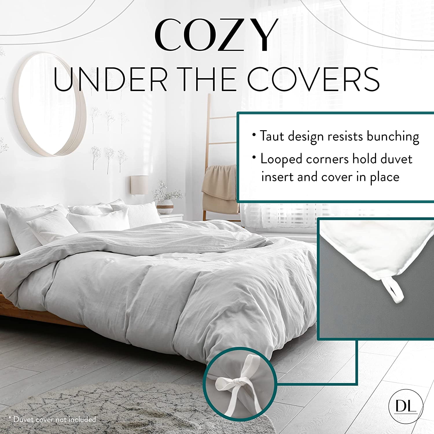 Danjor Linens Duvet Insert - California King Size Bed - Microfiber, White