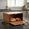 thumbnail image 1 of Panera de Madera Acacia con Tapa Abatible para Cocina, 1 of 7