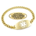 thumbnail image 1 of MedicEngraved Yellow Gold Stainless Steel Custom Medical Alert Bracelet - 5mm Curb Link, 1 of 7