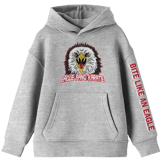 Cobra Kai 3 Eagle Fang Karate Youth Athletic Heather Graphic Hoodie - L