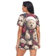 thumbnail image 2 of Women Pajama Sets Short Sleeve Sweatshirts Bears Christmas Ornaments Casual Tops and Shorts, 2 of 7