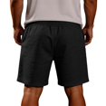 thumbnail image 5 of Mens Lounge Sweat Shorts, 7" Casual Elastic Waist Gym Workout Shorts with Elastic Waist And Drawstring Featuring Solid Color Design Black XXXL, 5 of 5