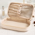 thumbnail image 3 of Fiudx Ofertas relámpago Bolsa de maquillaje Bolsa de lavado plisada Bolsa de almacenamiento semicircular portátil de viaje, 3 of 4
