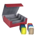 thumbnail image 4 of Caja de baraja de cartas coleccionables Hugo contenedor de almacenamiento de cartas de juego Rojo Forro Gris, 4 of 10