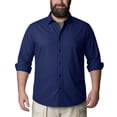 thumbnail image 7 of Mens Big and Tall Dress Shirts Button Down Shirts Long Sleeve Shirt Navy 2XL, 7 of 7