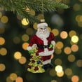 thumbnail image 2 of Northlight Classic Santa with Tree Hanging Glass Christmas Ornament - 5.75" - Red, 2 of 5