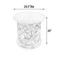 thumbnail image 2 of Champagne Platine Hand Carved Round Side Table With Creama Marfil Marble 24 Inches Tall, 2 of 5