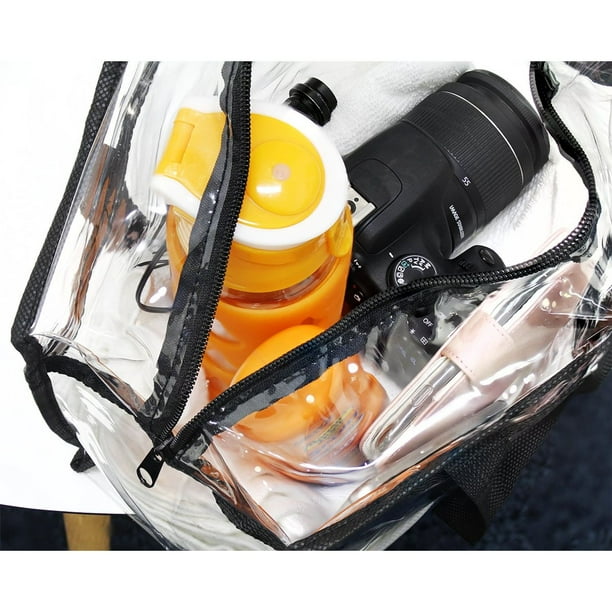 2-Pack Transparent Bag - Clear Tote Bag with Zipper - Stadium Approved  11.75 x 11.5 x 5.75 