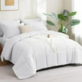 thumbnail image 6 of Queen Comforter Set - 7 Pieces Bed in a Bag Queen Size, Bed Set Complete Bedding Sets Bed Set for All Season with Comforter, Flat Sheets, Fitted Sheet, Pillowcases & Shams White, 6 of 14