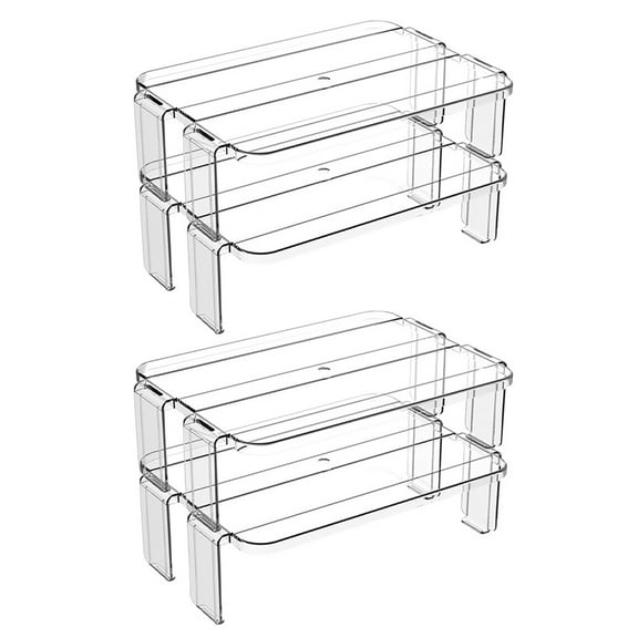 unbranded  2 Pcs Multi-function Storage Shelf Multifunctional Rack Mini Expandable Tilt