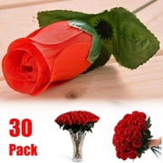 30PCS Red Roses Artificial Flowers Artificial Flowers Realistic Roses for Home Wedding Decoration Party Fake Roses Red Flowers for Centerpieces & Arrangements
