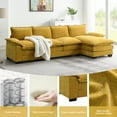 thumbnail image 6 of Harper & Bright Designs 118" Convertible Sectional Sofa Couch, 4 Seat Modern L-Shaped Sofa with Chaise, Chenille Fabric Deep Soft Seat Cloud Modular Couch for Apartments, Living Room, Ginger, 6 of 18