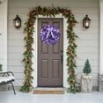 thumbnail image 5 of 15.7 Inch Artificial Christmas Wreath for Front Door Purple Flocked Xmas Wreath with Balls and Ribbon Bow Christmas Hanging Decorations for Wall Indoor Outdoor Home Window Decor, 5 of 7