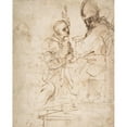 thumbnail image 2 of Guercino 20x24 Black Ornate Framed Double Matted Museum Art Print Titled: Youth Kneeling Before a Prelate (ca. 1620), 2 of 5