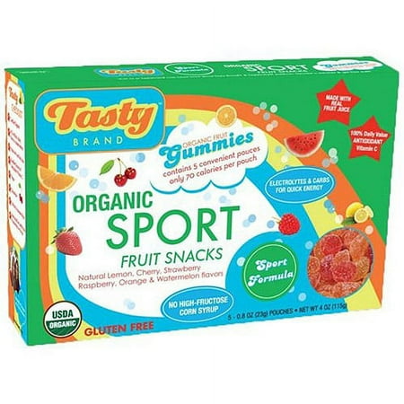 Tasty Organic Sport Fruit Snacks, Assorted Flavors, 5 count, (Pack of 6)