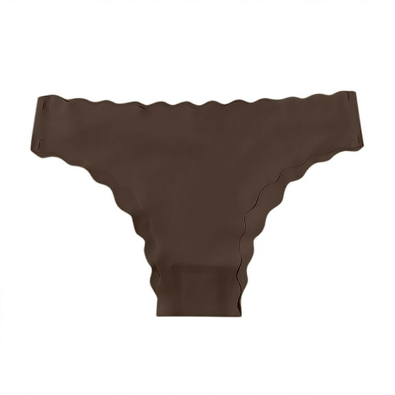 LNWUY Seamless Underwear for Women Trendy Low Rise Hipster Wave Edge No Show Bikini Panties Womens Cheeky Brown XL
