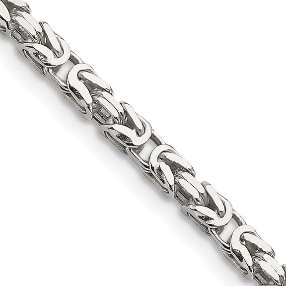 Auriga Fine Jewelry 925 Sterling Silver 2.5 mm Byzantine Chain Necklace for Women 16"