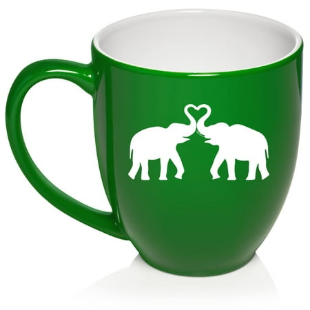 

Elephants Making Heart Ceramic Coffee Mug Tea Cup Gift for Her Women Sister Boss Mom Daughter Grandma Friend Boss Birthday Anniversary Girlfriend Cute Elephant Lover (16oz Green)
