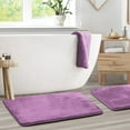 thumbnail image 2 of Nestl Set of 2 Absorbent Memory Foam Bath Mat Set Bathroom Rugs, Lavender Dream, Large 20"x32", 2 of 8