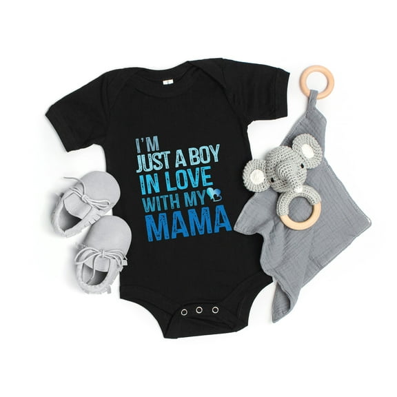 I Am Just A Boy In Love With My Mama Baby Onesie, Cute Mothers Day Onesie, Announcement Onesie, Grandma & Grandpa Cute Shirt, Raglan Tee Cute and Cool Baby Bodysuit, BABY BODYSUIT LAT 4424