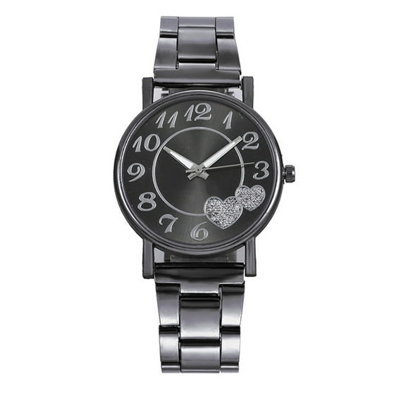STRANDCHIC Elegant Black Quartz Women's Watch with Breathable Stainless Steel Strap, Stylish and Comfortable Design