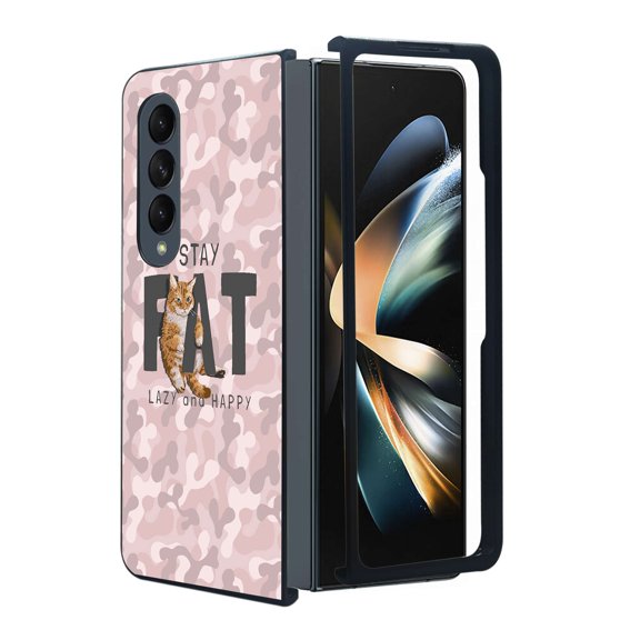 ANJ  Protective Snap-On Design Printed Case Compatible with Samsung Galaxy Z Fold 4 - Lazy Cat