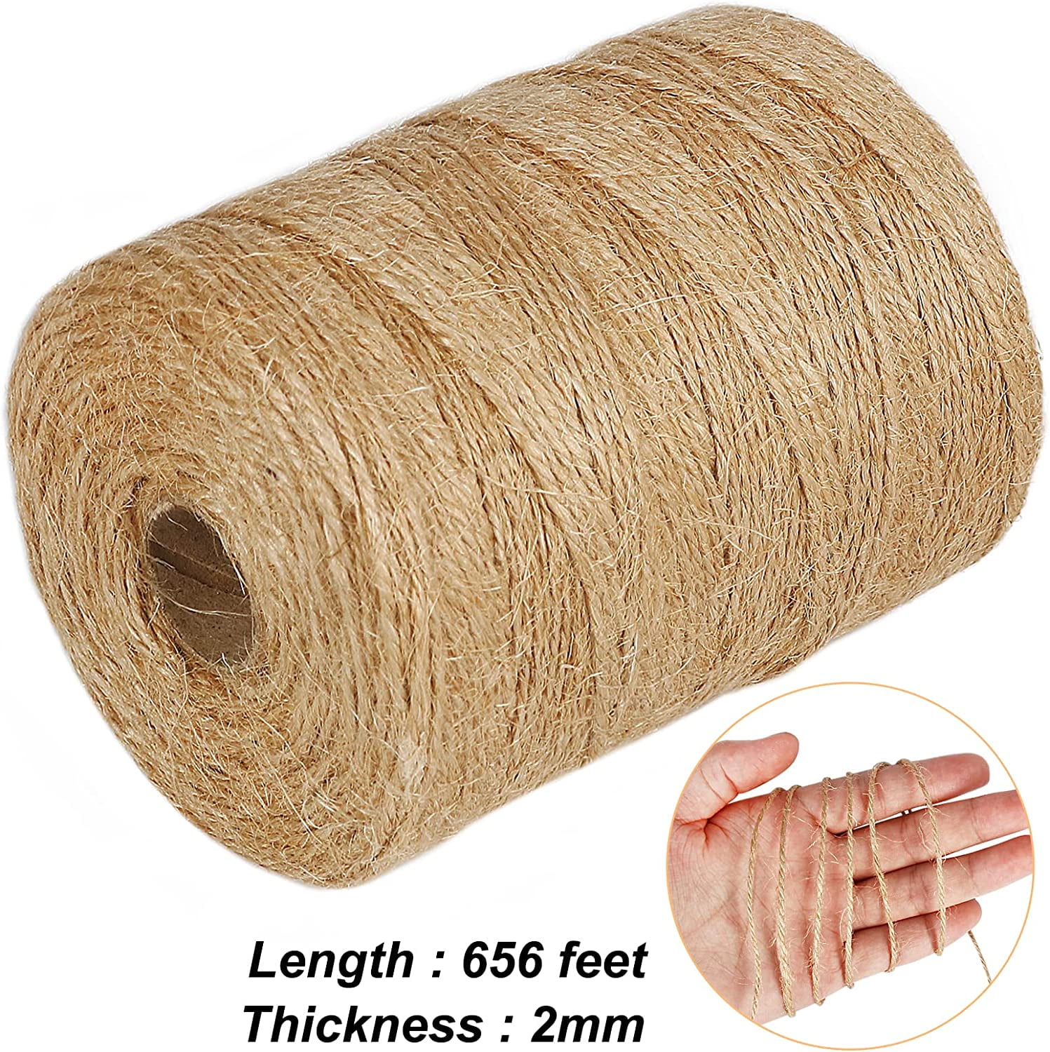  656 Feet Green Garden Twine, Natural Jute Twine Green String  Heavy Duty Jute Rope String Christmas Twine for Craft Gardening Floristry  Bundling Gift Wrapping (328Feet/Roll) : Tools & Home Improvement