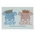 thumbnail image 1 of Gender Reveal Cutting Board, Boy and Girl Twins Elephants with Royal Crowns, Decorative Tempered Glass Cutting and Serving Board, in 3 Sizes, by Ambesonne, 1 of 2