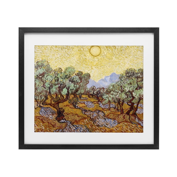 Stupell Industries Victorian Olive Trees Van Gogh Black Framed Print Under Glass, 16 x 13, by Vincent Van Gogh