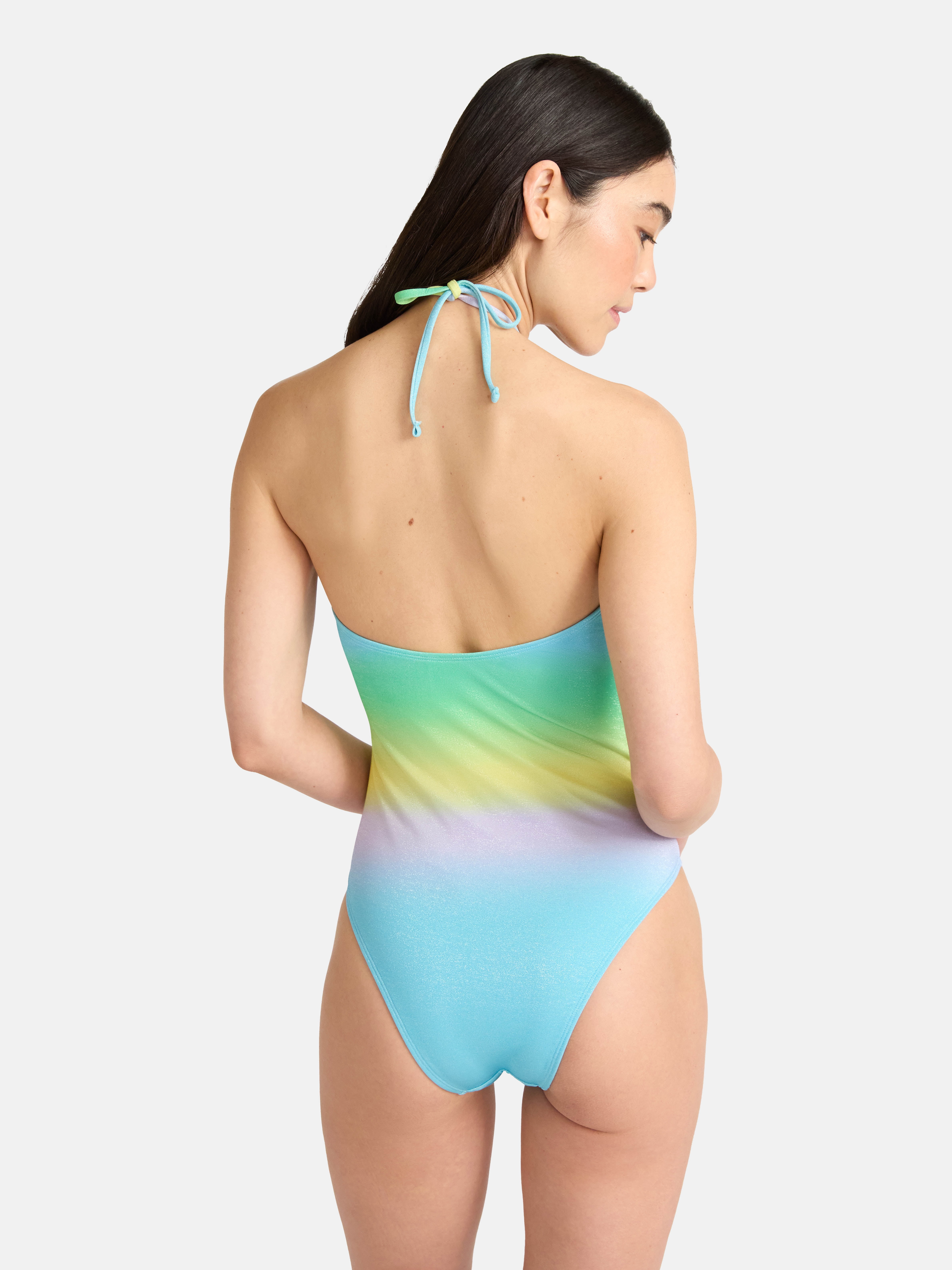 No Boundaries Tie Neck One Piece Swimsuit, Women’s