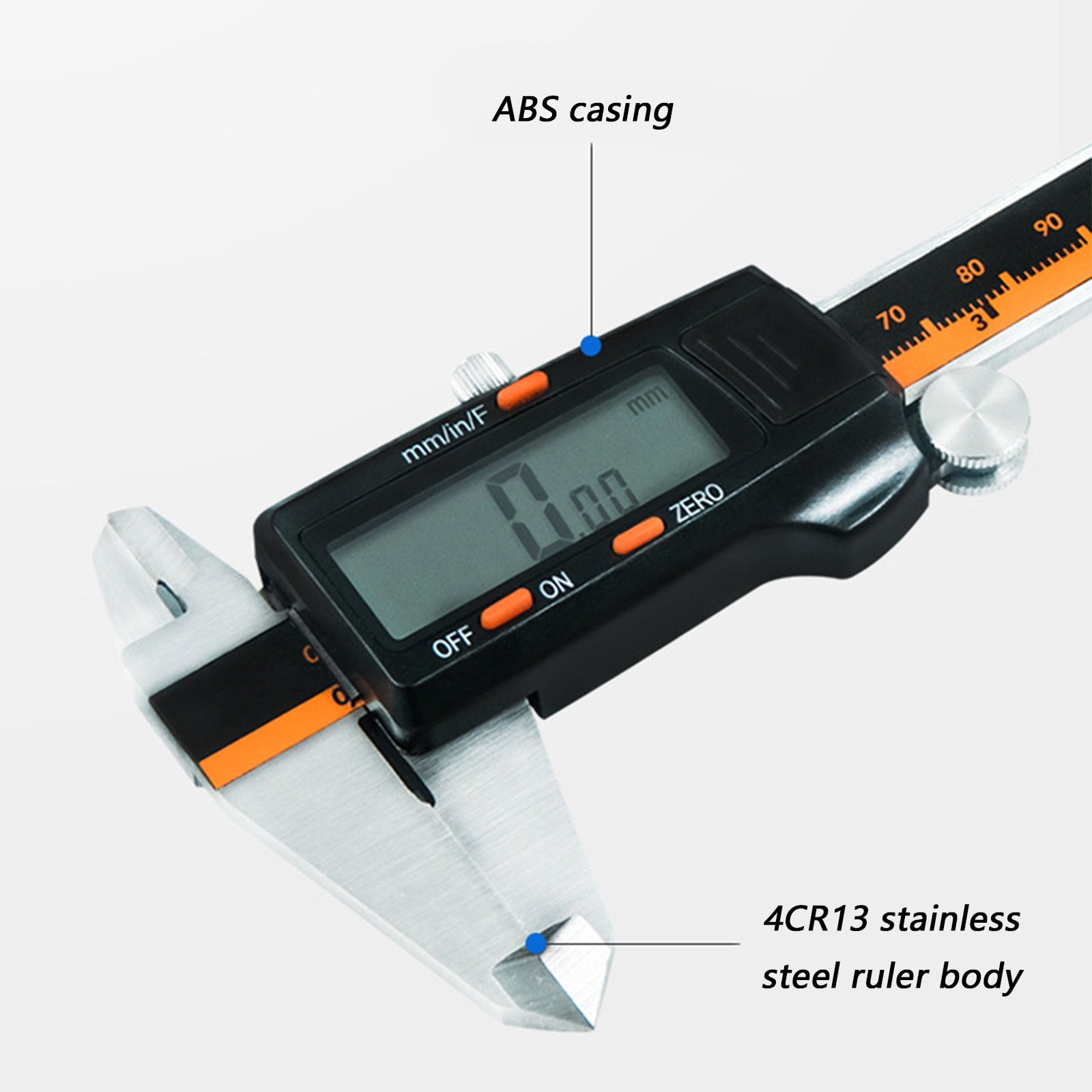 Stainless Steel Digital Caliper 150mm 6Inch with LCD Screen for Engineering & Projects