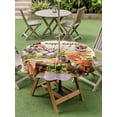 thumbnail image 3 of Happy Easter Outdoor Tablecloth - 54 Inch Round Dining Table Cover, Bunny Eggs Spring Mushrooms Plants Rustic Purple Waterproof Outdoor Table Cloth with Umbrella Hole & Zipper for Picnic/Patio/Party, 3 of 7