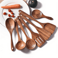 thumbnail image 5 of SUGIFT 13-Piece Wooden Cooking Utensils Brown, Kitchen Utensil Set with Holder, Spoon Rest, and Hanging Hooks, 5 of 7