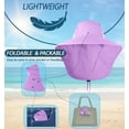 thumbnail image 4 of UPF 50+ Sun Protection Hat for Unisex Adult UV Solar Protection Wide Brim Outdoor Beach Fishing Bucket Bonnie Cap Visor with Neck Flap Breathable Mesh Lightweight Foldable Windproof B Lavender, 4 of 5