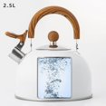 thumbnail image 2 of pitrice Bouilloire 2.5L en Acier Inoxydable Blanc pour Extérieur avec Sifflet, Anti-Rouille, 2 of 9