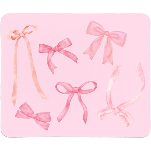 Girly Bowknot Pink Mouse Pad,Mouse pad for Desk Desk Home Office Computers Laptop,Funky Bowknot Personalized Mouse Mat Design,Gifts for Girls Women Female Friends,9x8 inches