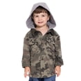 thumbnail image 2 of Wonder Nation Toddler Boys' Button Down Flannel Shirt with Hood, Sizes 12M-5T, 2 of 6