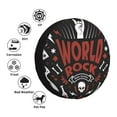 thumbnail image 6 of DouZhe Waterproof Spare Tire Cover, Rock Music Background Prints Adjustable Wheel Covers Fit for Jeep Trailer RV SUV Car, 15 inch, 6 of 7