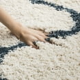 thumbnail image 4 of SAFAVIEH Hudson Arline Plush Geometric Shag Runner Rug, Ivory/Slate Blue, 2'3" x 14', 4 of 6