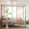 Zinus Patricia 72" Gold Metal Canopy Platform Bed Frame, Queen