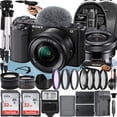 thumbnail image 1 of Sony Alpha ZV-E10 Mirrorless Vlog Camera With 16-50mm Lens + Two Pack 32GB Memory Card + Flash + Tripod + Backpack + A-Cell Mobility Accessory Bundle (Black), 1 of 1