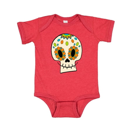 

Inktastic Smiling Sugar Skull for Day of the Dead Gift Baby Boy or Baby Girl Bodysuit