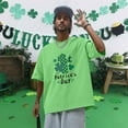 thumbnail image 2 of NLLSHGJ sous-Vêtements pour Hommes Col en V Haut Jour de la Saint-Patrick Hommes et Femmes T-Shirt Décontracté à Manches Courtes Col Rond Imprimé Lettre Hauts T-Shirt Ample Chemises de Groupe Chemises Blanches pour Hommes Décontractées, 2 of 4