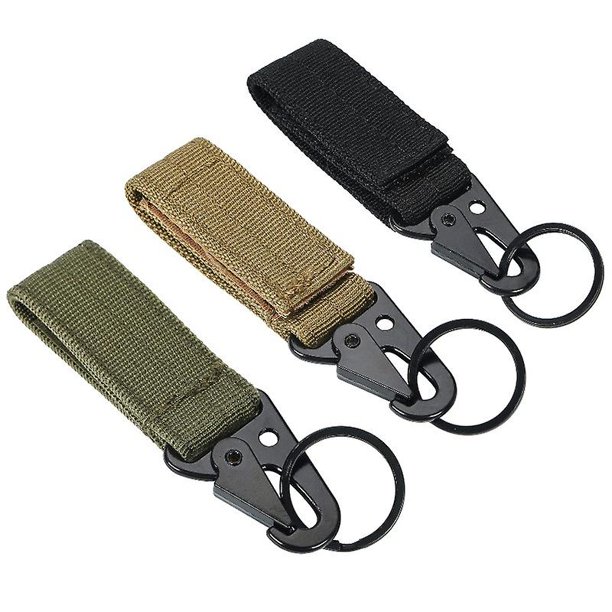 Equipo táctico Clip de mosquetón Multifunción Nylon Senderismo Gancho Mochila Cinta Cinturón Clip de llave Hebilla Correa Llavero Titular para acampar al aire libre Senderismo Trav ZefeiWu 8390615090964