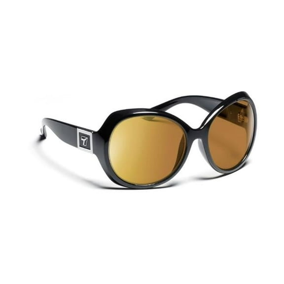 7eye 820546 Lily Sharp View Gray Sunglasses- Glossy Black - Medium & Extra Large