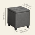 thumbnail image 6 of LEDREM Storage Ottoman with Hinged Lid, 14-Gallon Footrest Stool with Solid Wood Frame, 660lb Capacity for Living Room, Bedroom, Slate Gray, 6 of 7