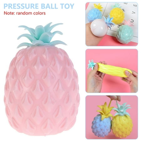 Willstar Pineapple Stress Ball Sensory Stress Relief Squishy Bead Pineapple Squeeze Toys Fidget Toys for Kids and Adults