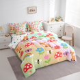 thumbnail image 3 of Feelyou Kawaii Brown Deer Bedding Comforter Set 7-Piece, Cartoon Jungle Mushroom King Bedding Sets, Cure Rainbow Flower Reversible Bed Sheets, Breathable Home Decor, 3 of 7